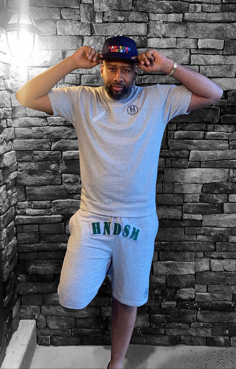 HNDSM SHORT SET - GRAY/NAVY BLUE/GREEN ***SHORTS ONLY***