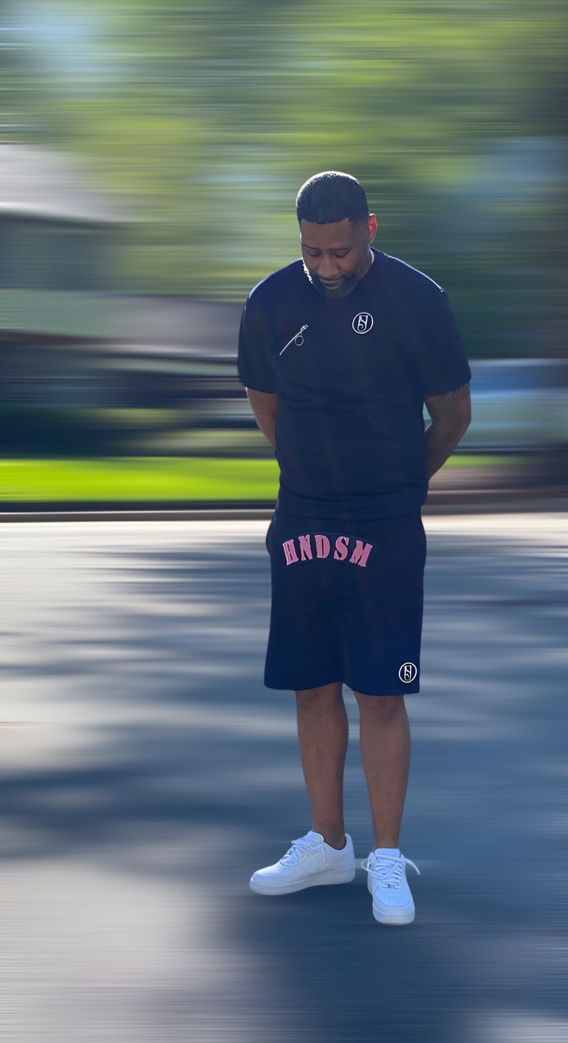 HNDSM SHORT SET - NAVY BLUE/WHITE/PINK ***SHORTS ONLY***