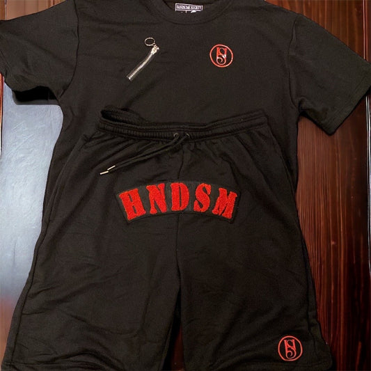 HNDSM SHORT SET - BLACK/RED ***SHORTS ONLY***