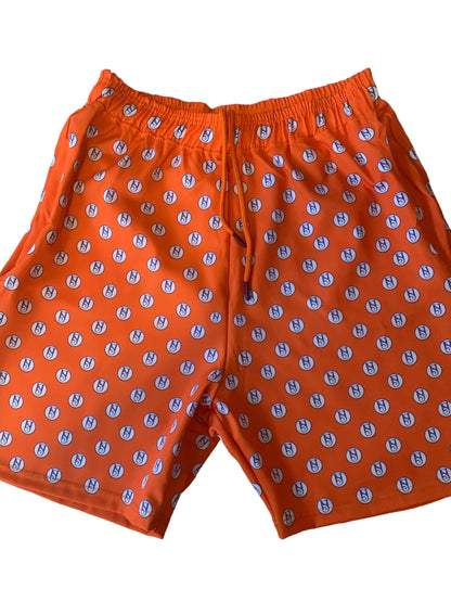 NYLON LOGO SHORTS - ORANGE