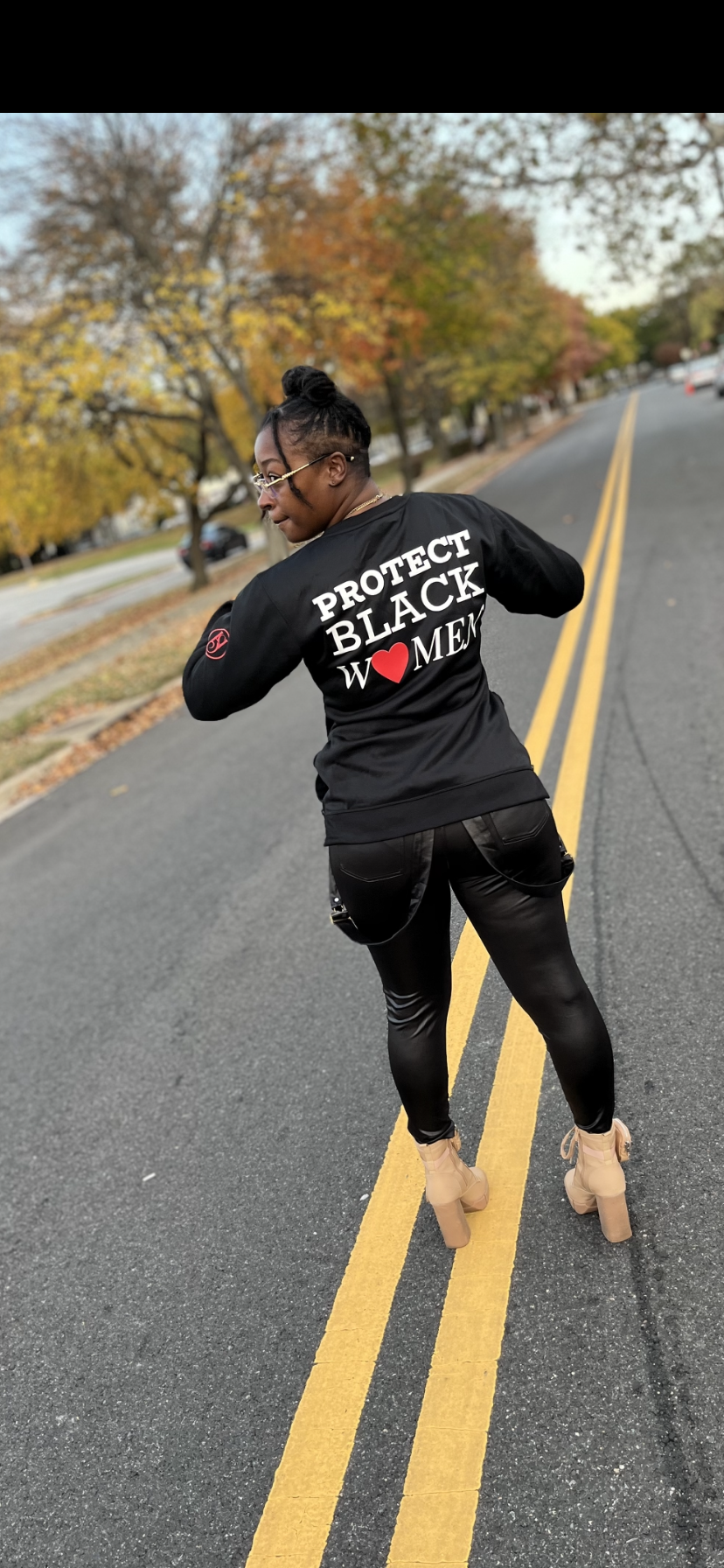 Women's "PROTECT BLACK W❤️MEN" Crewneck