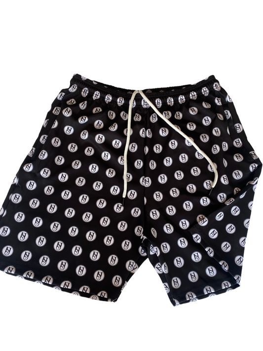 NYLON LOGO SHORTS -BLACK