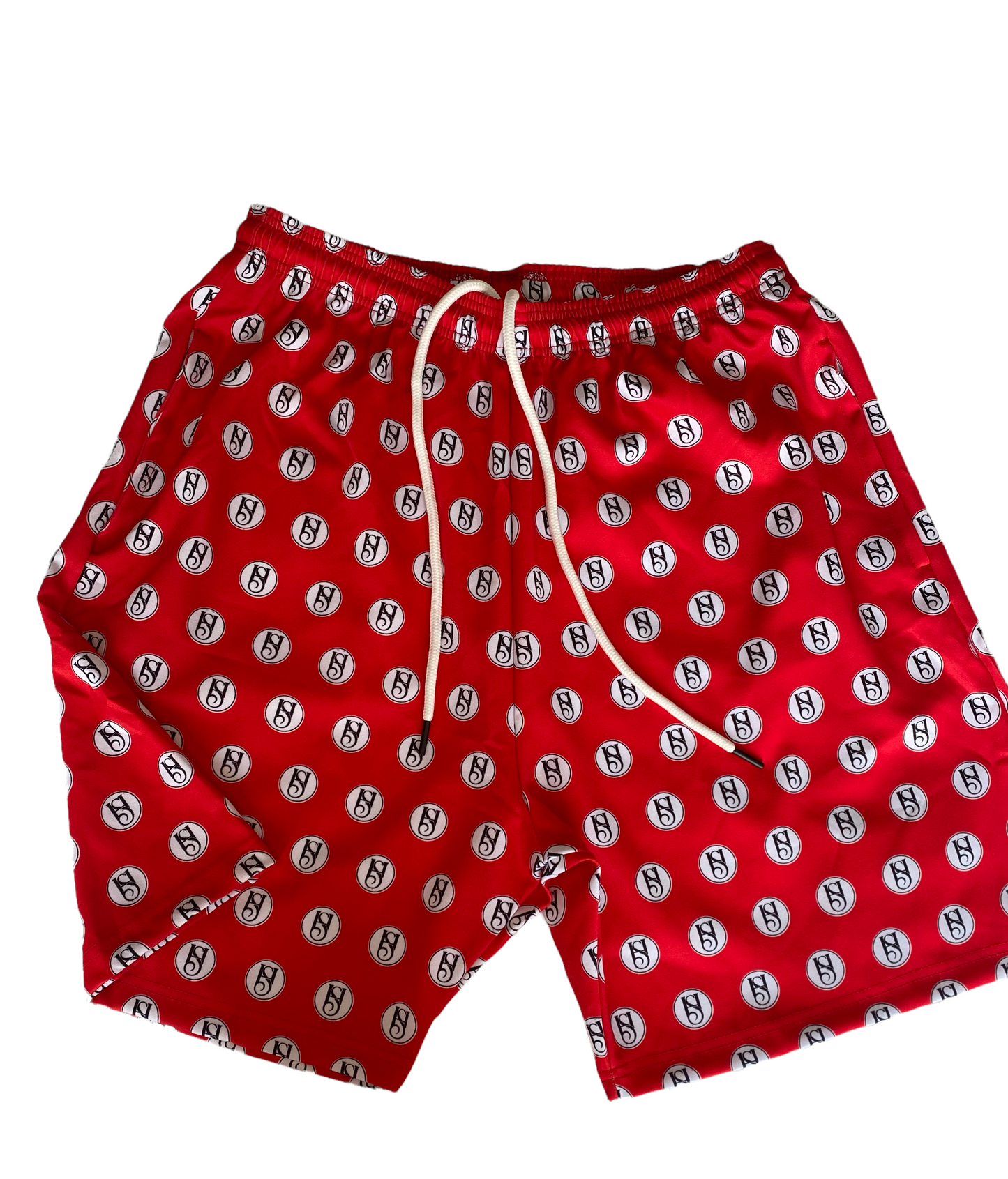 NYLON LOGO SHORTS - RED