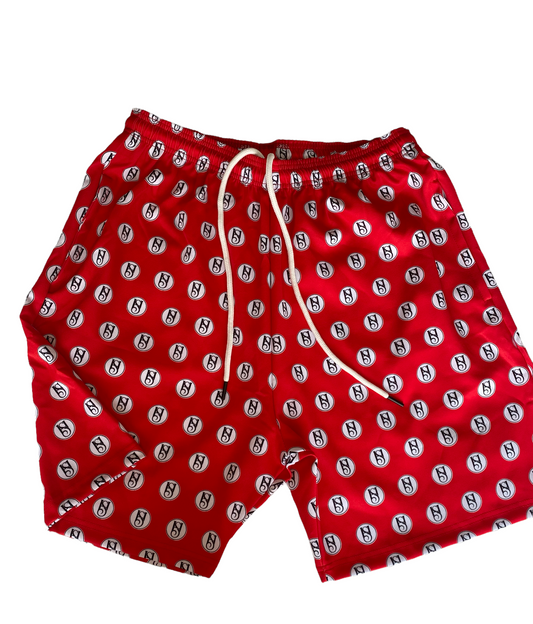 NYLON LOGO SHORTS - RED