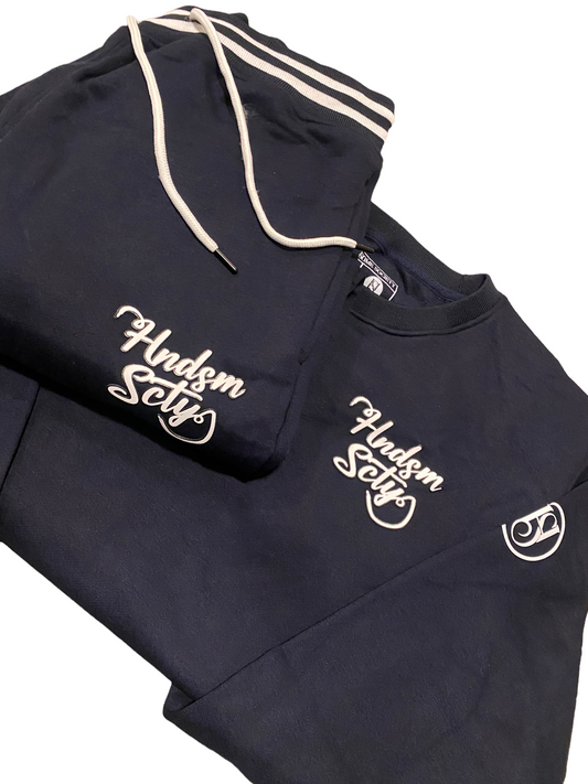 NAVY BLUE & WHITE UNISEX SWEATSUIT